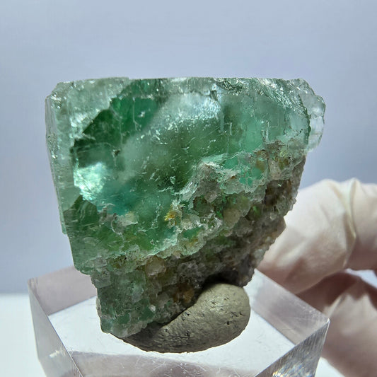 Klarer Phantom Fluorit Würfel parkettiert, grün Okorusu, Namibia 32*27*22mm