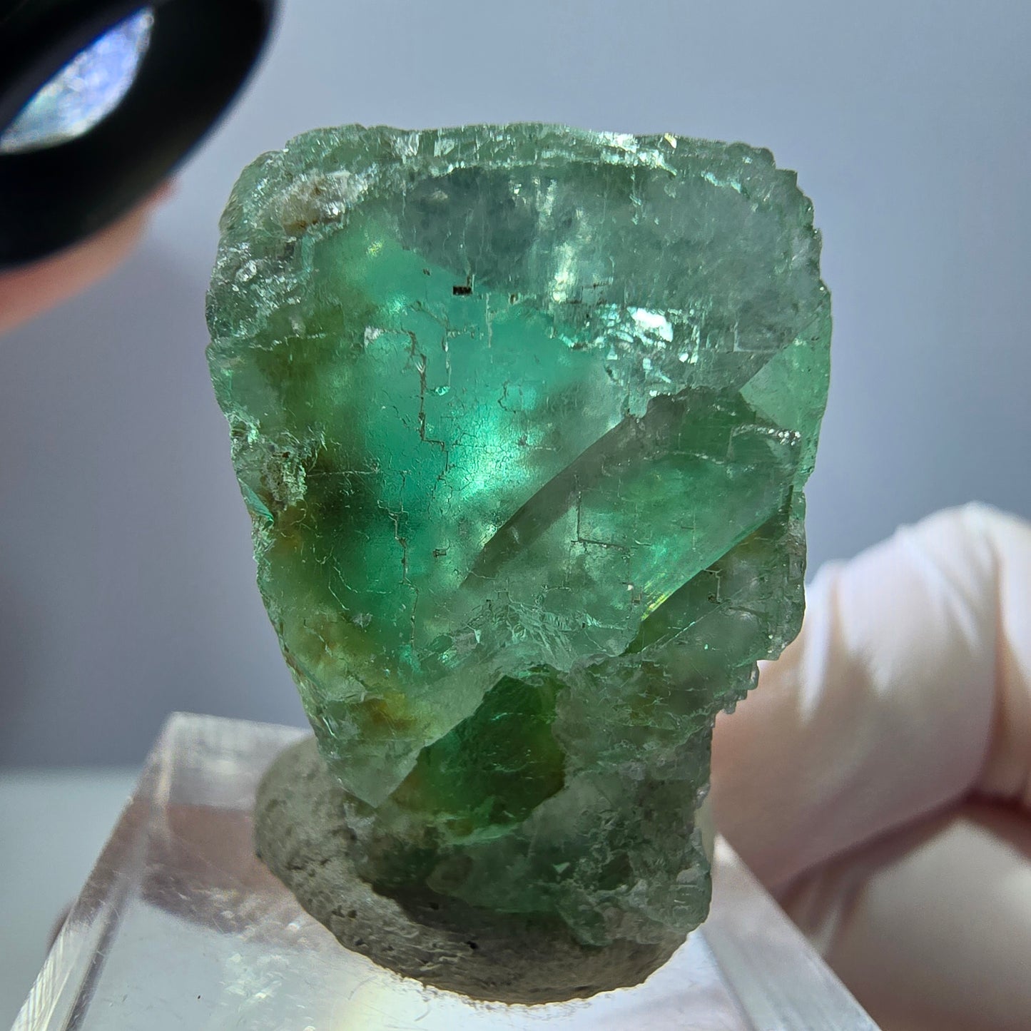 Klarer Phantom Fluorit Würfel parkettiert, grün Okorusu, Namibia 32*27*22mm
