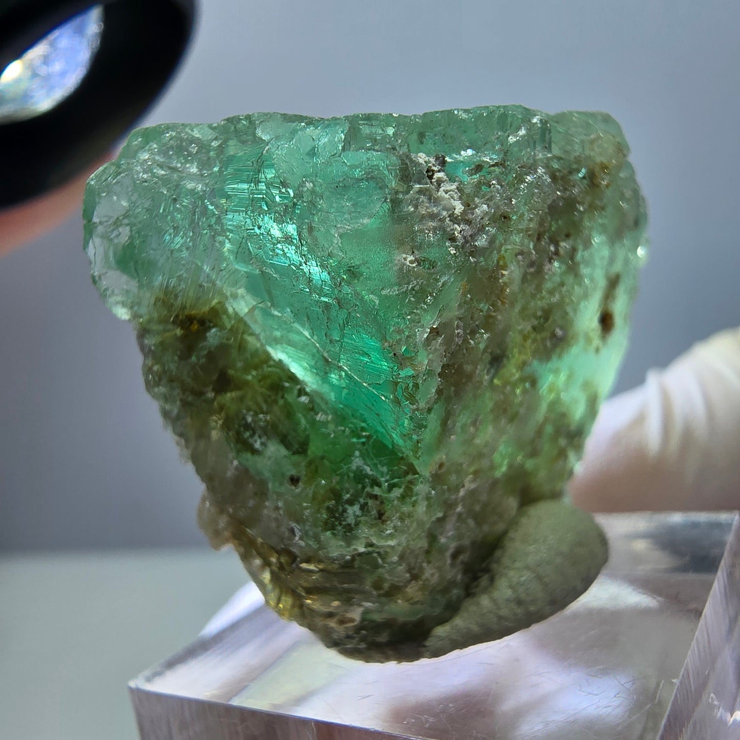 Klarer Phantom Fluorit Würfel parkettiert, grün Okorusu, Namibia 32*27*22mm