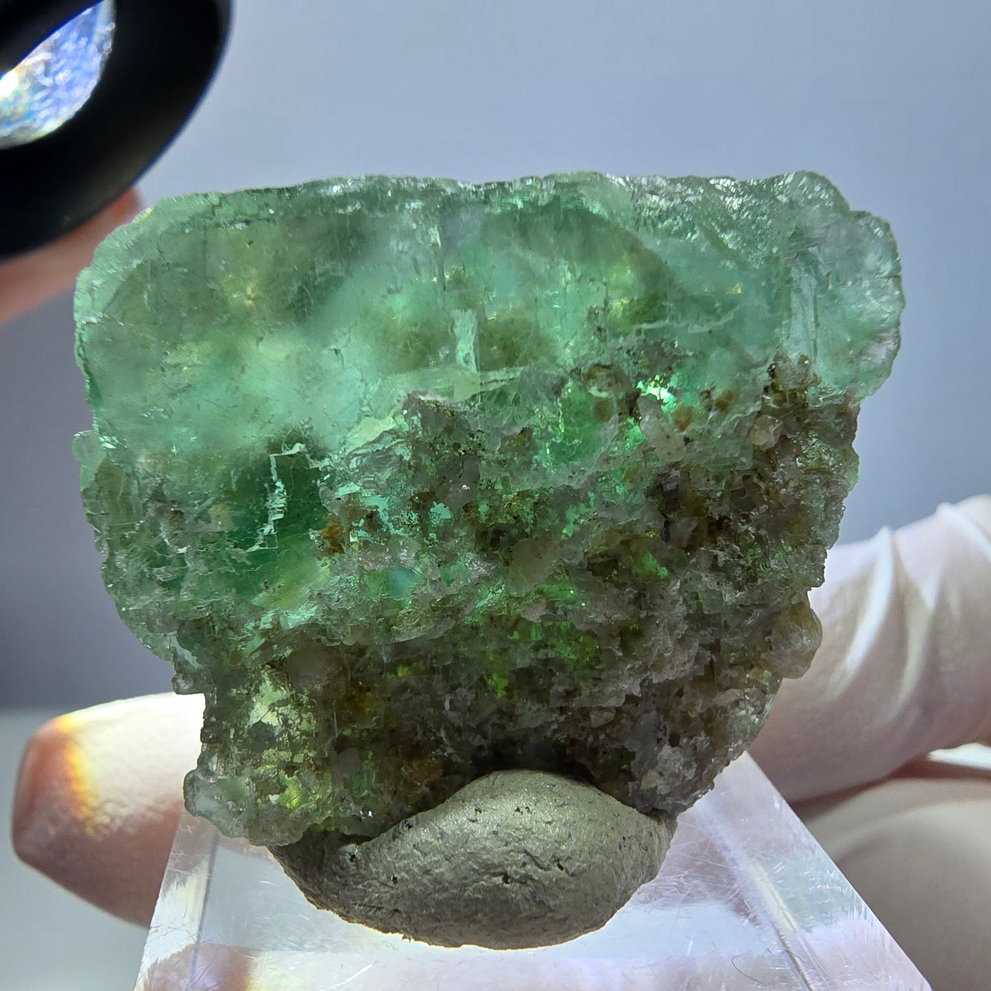 Klarer Phantom Fluorit Würfel parkettiert, grün Okorusu, Namibia 32*27*22mm