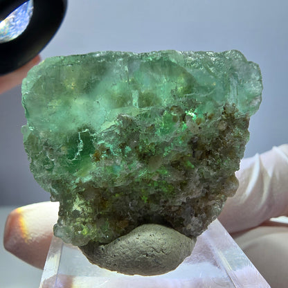 Klarer Phantom Fluorit Würfel parkettiert, grün Okorusu, Namibia 32*27*22mm