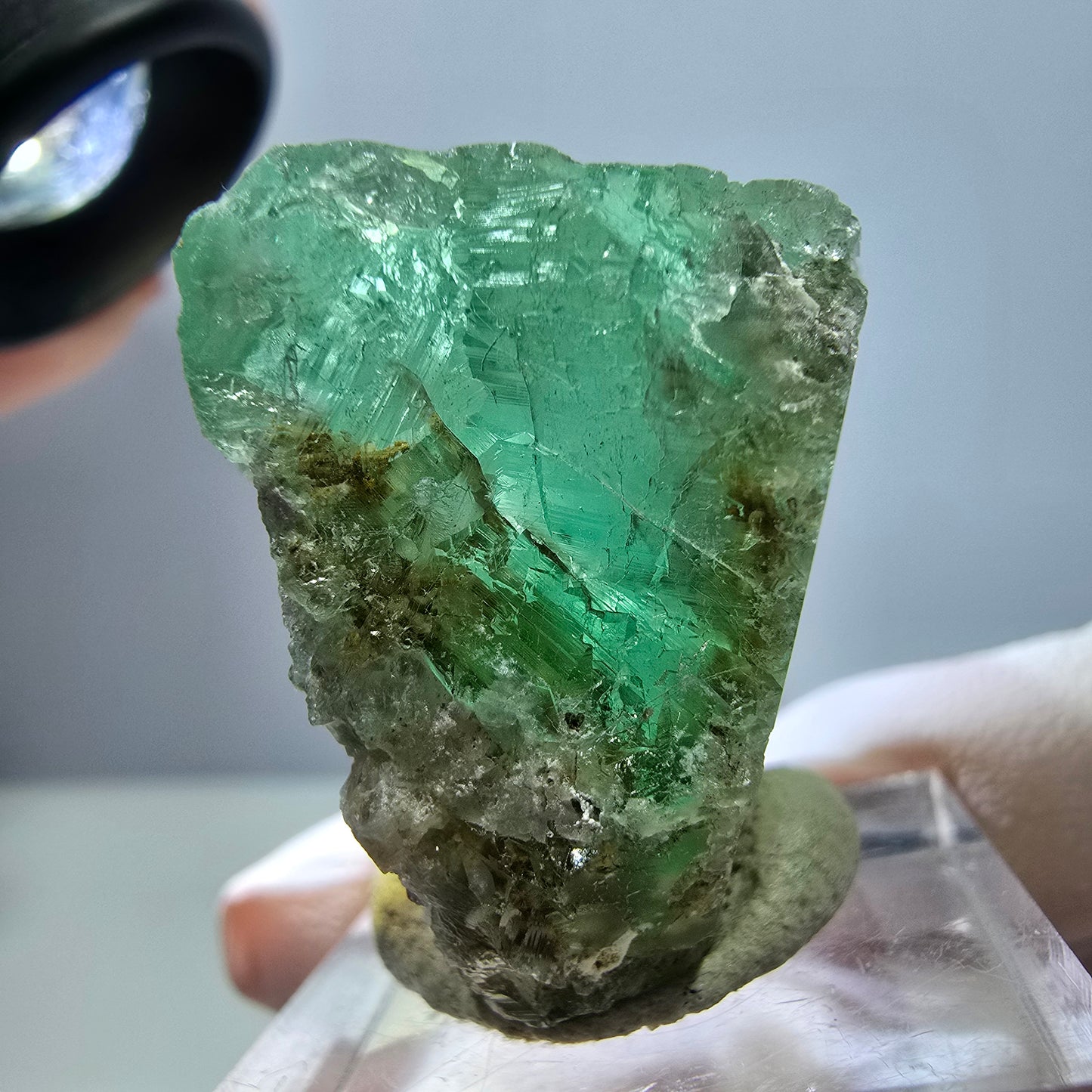 Klarer Phantom Fluorit Würfel parkettiert, grün Okorusu, Namibia 32*27*22mm