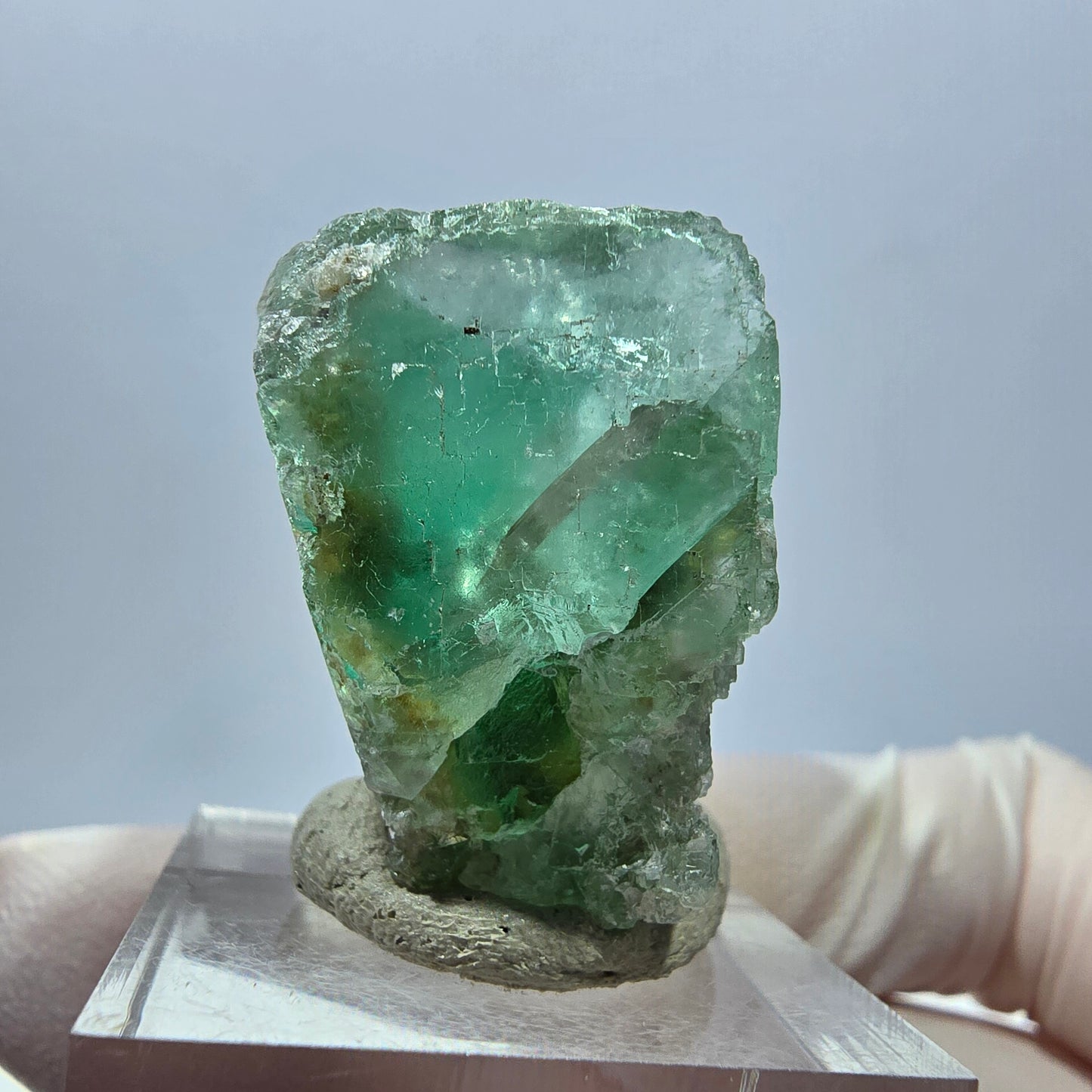Klarer Phantom Fluorit Würfel parkettiert, grün Okorusu, Namibia 32*27*22mm