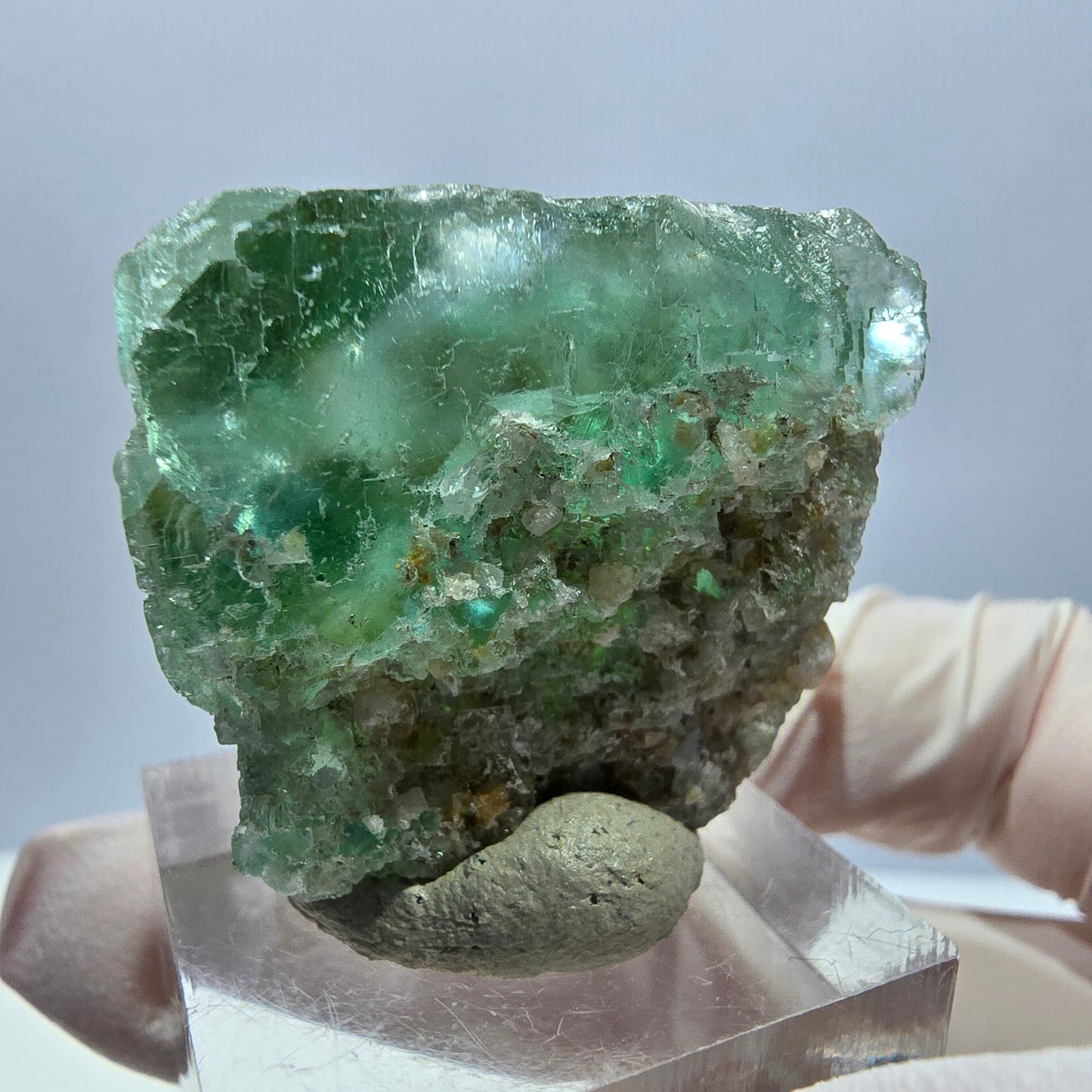Klarer Phantom Fluorit Würfel parkettiert, grün Okorusu, Namibia 32*27*22mm