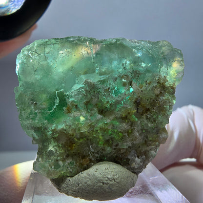 Klarer Phantom Fluorit Würfel parkettiert, grün Okorusu, Namibia 32*27*22mm