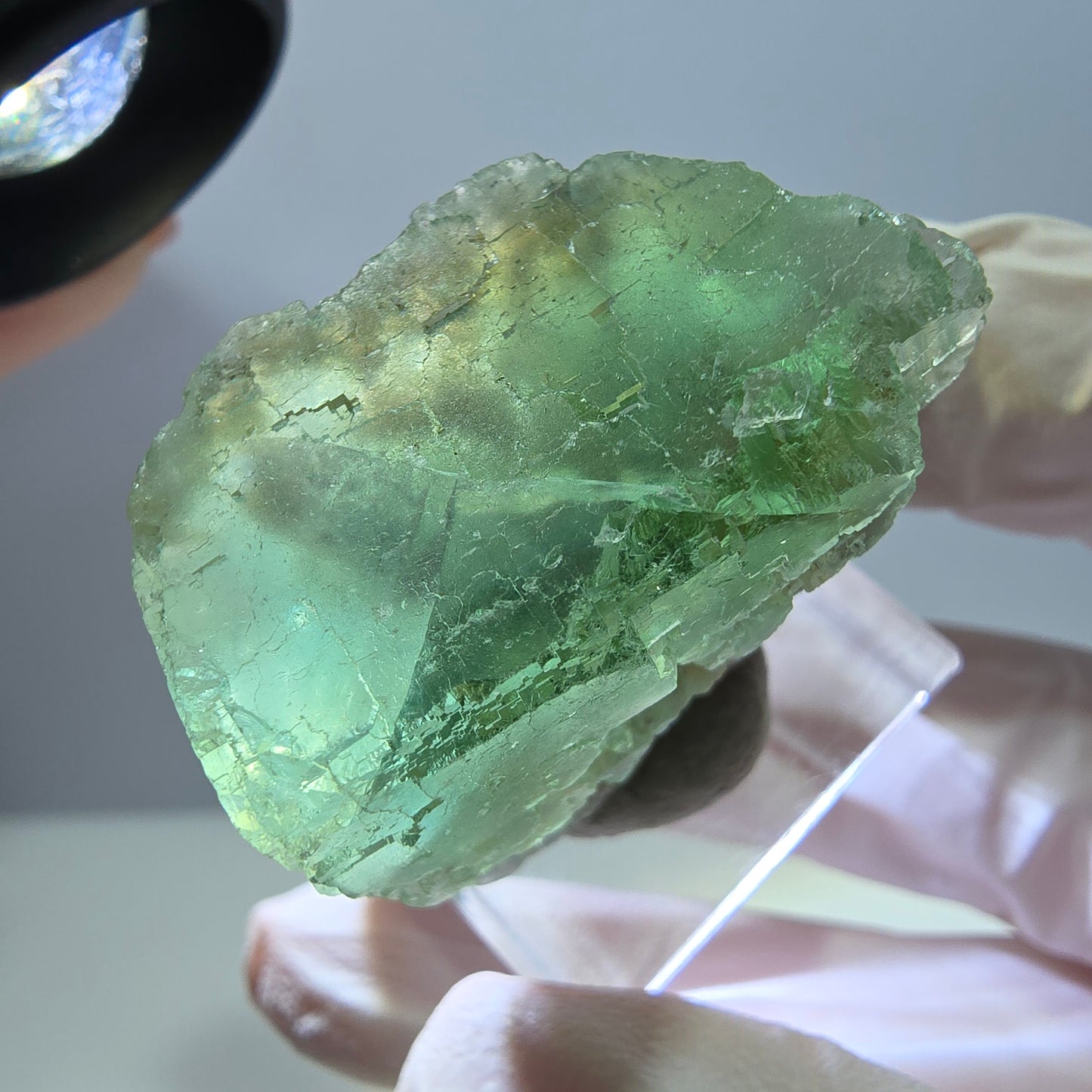Klarer Phantom Fluorit Würfel parkettiert, grün Okorusu, Namibia 32*27*22mm