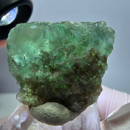 Klarer Phantom Fluorit Würfel parkettiert, grün Okorusu, Namibia 32*27*22mm