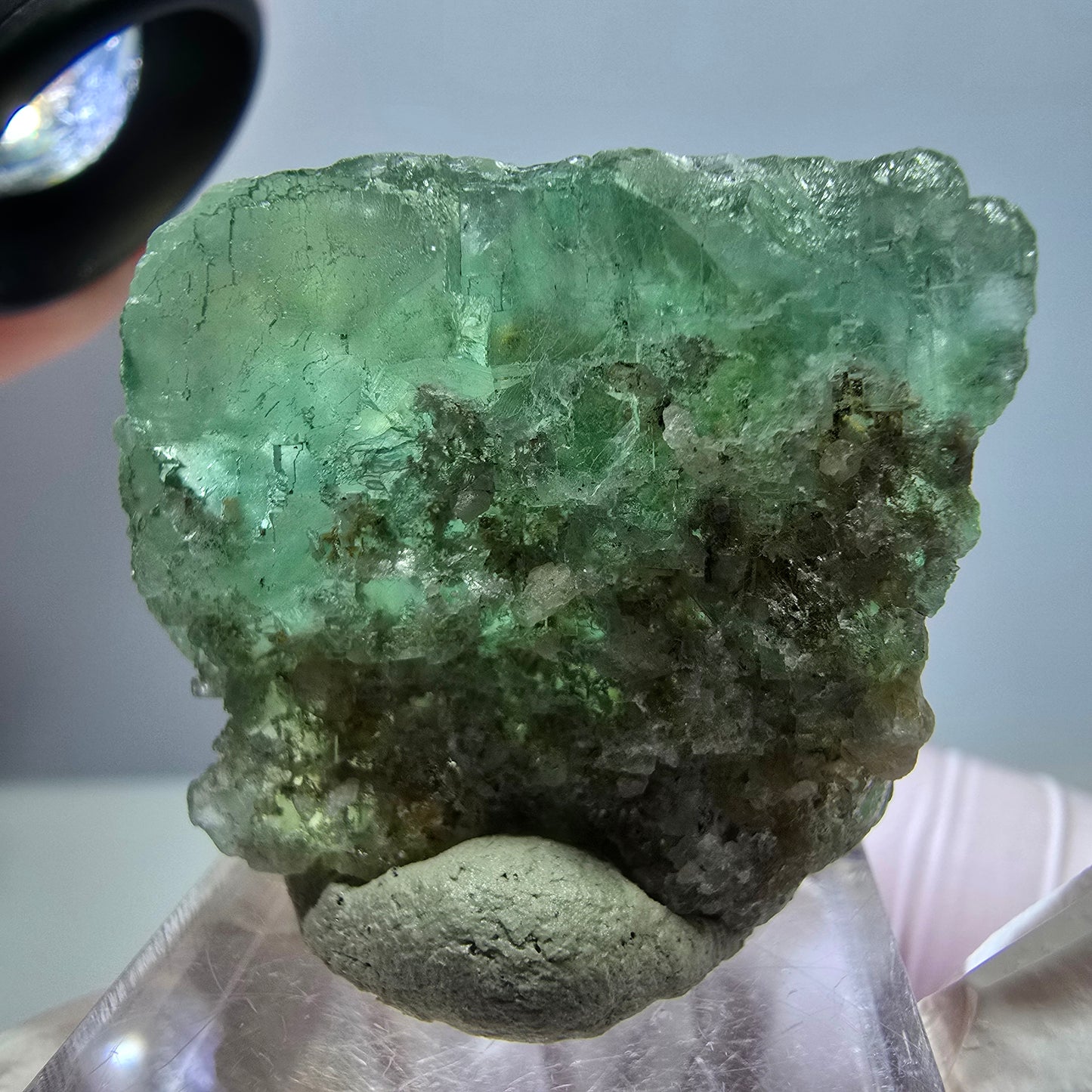 Klarer Phantom Fluorit Würfel parkettiert, grün Okorusu, Namibia 32*27*22mm