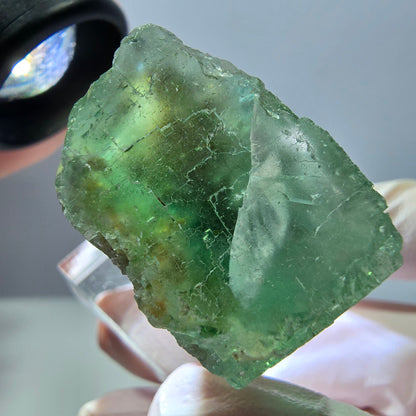 Klarer Phantom Fluorit Würfel parkettiert, grün Okorusu, Namibia 32*27*22mm