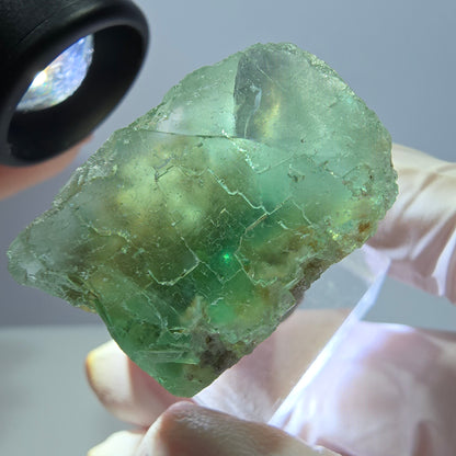 Klarer Phantom Fluorit Würfel parkettiert, grün Okorusu, Namibia 32*27*22mm