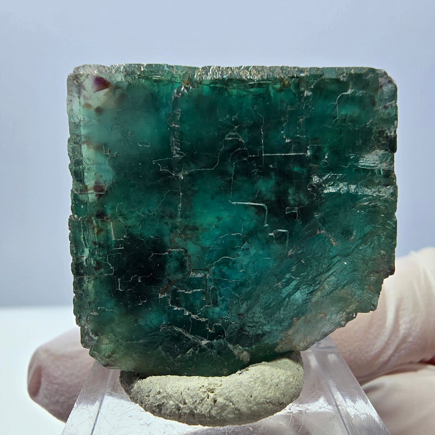 Klarer Phantom Fluorit Würfel parkettiert, grün Okorusu, Namibia 31*30*20mm