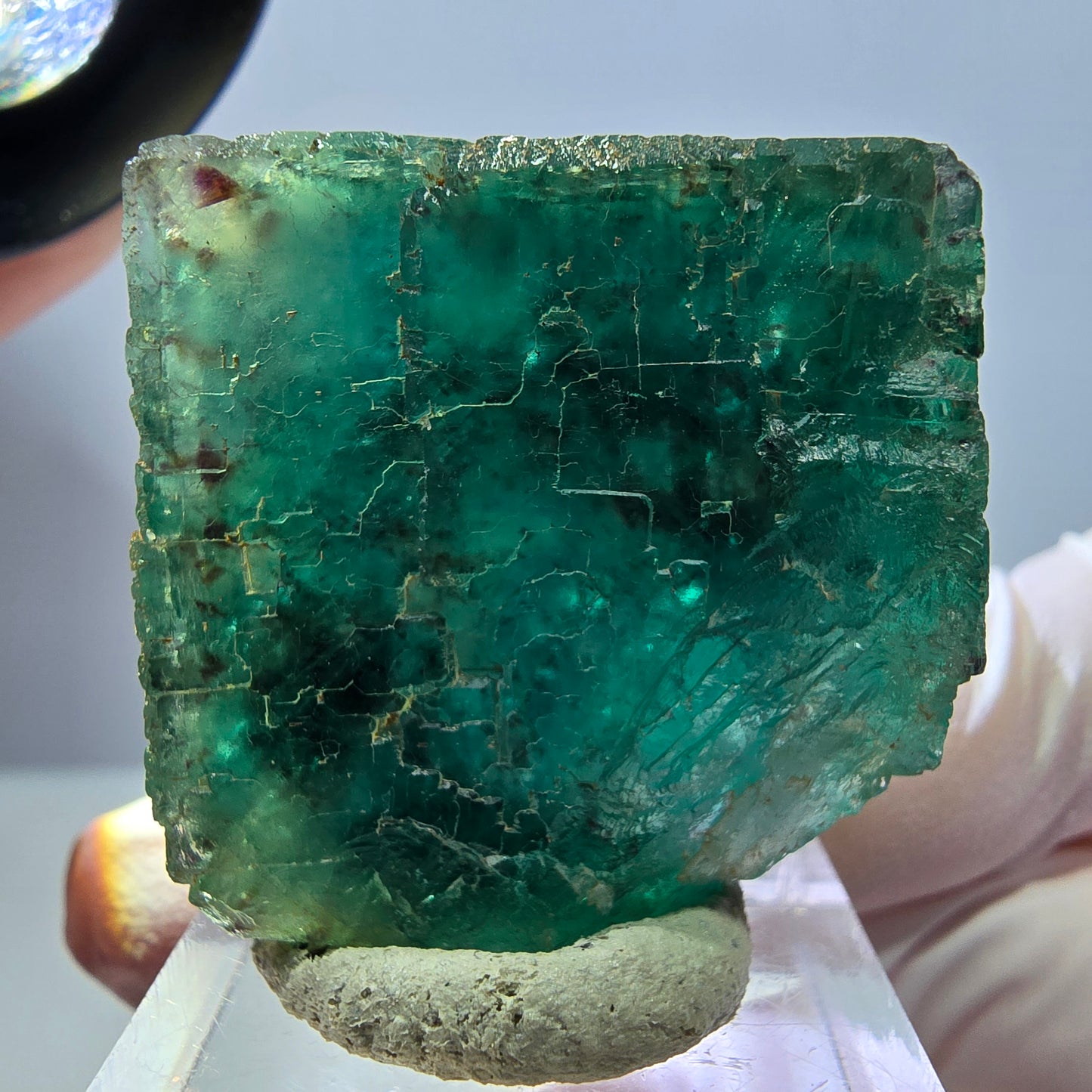 Klarer Phantom Fluorit Würfel parkettiert, grün Okorusu, Namibia 31*30*20mm