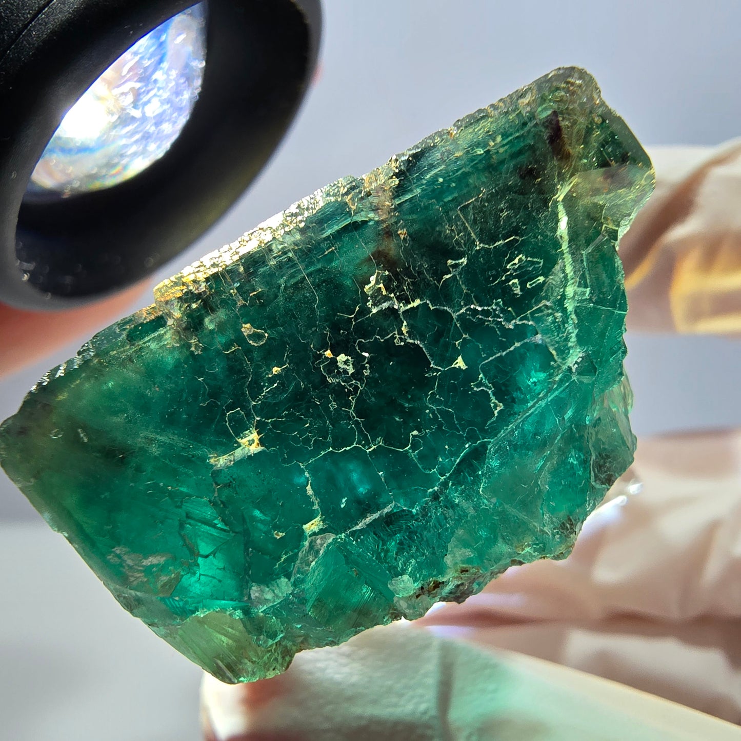Klarer Phantom Fluorit Würfel parkettiert, grün Okorusu, Namibia 31*30*20mm