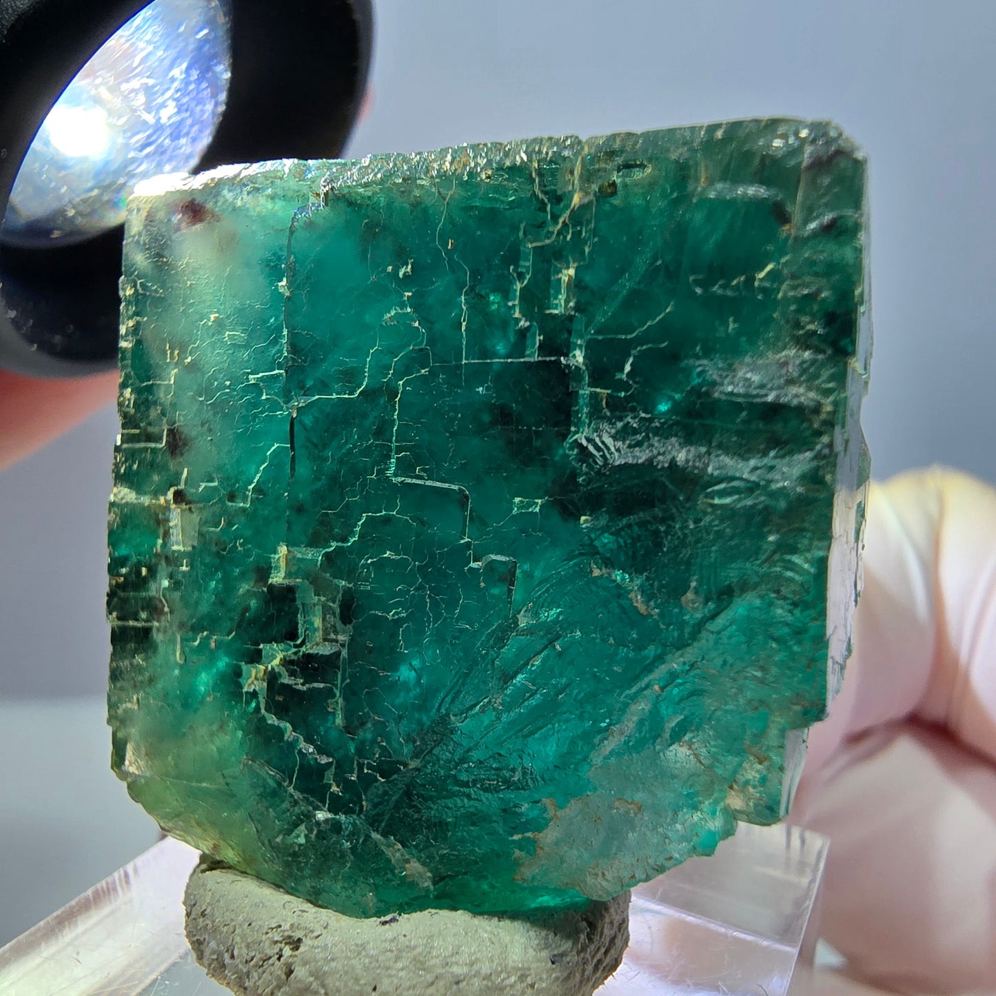 Klarer Phantom Fluorit Würfel parkettiert, grün Okorusu, Namibia 31*30*20mm