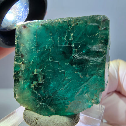 Klarer Phantom Fluorit Würfel parkettiert, grün Okorusu, Namibia 31*30*20mm