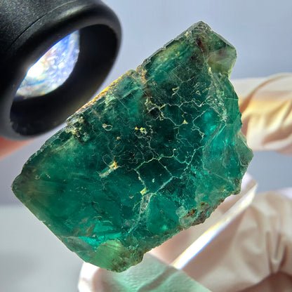 Klarer Phantom Fluorit Würfel parkettiert, grün Okorusu, Namibia 31*30*20mm