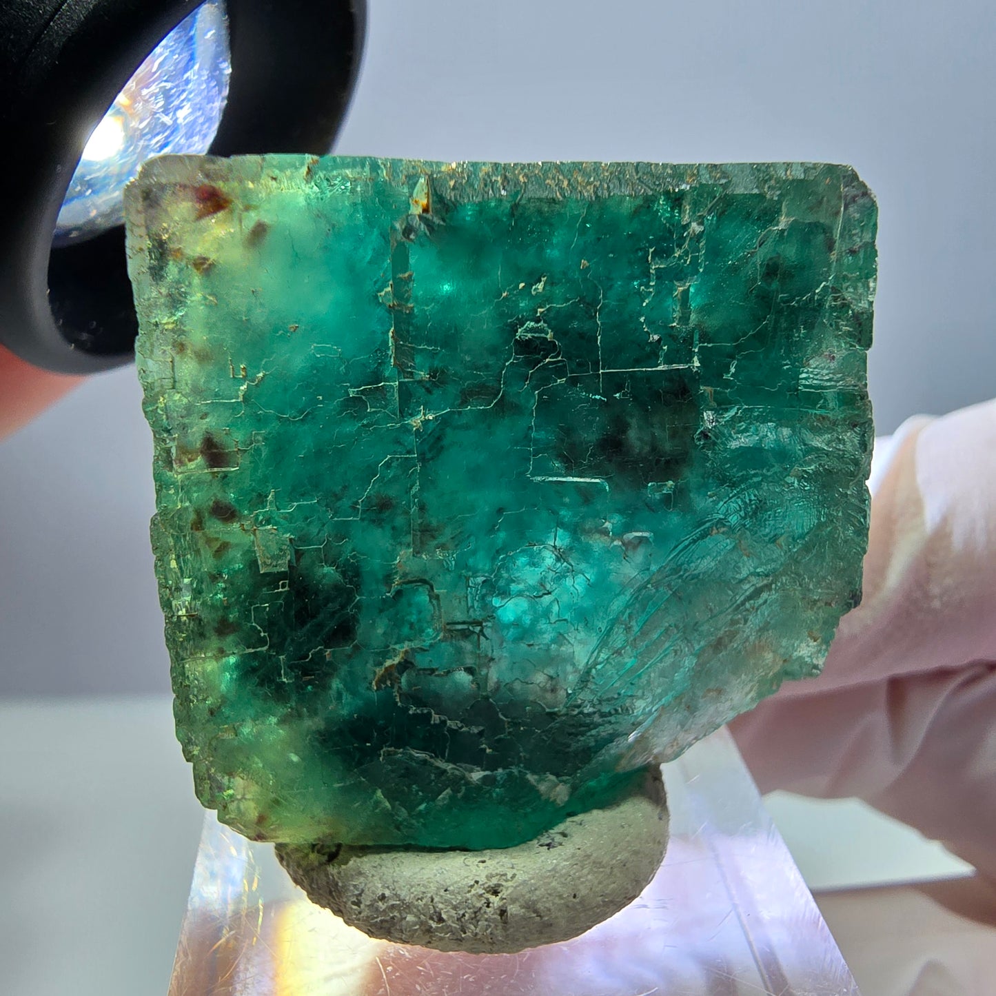 Klarer Phantom Fluorit Würfel parkettiert, grün Okorusu, Namibia 31*30*20mm