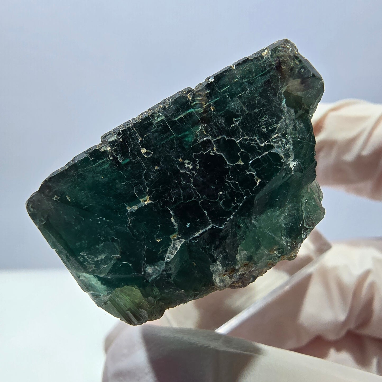Klarer Phantom Fluorit Würfel parkettiert, grün Okorusu, Namibia 31*30*20mm