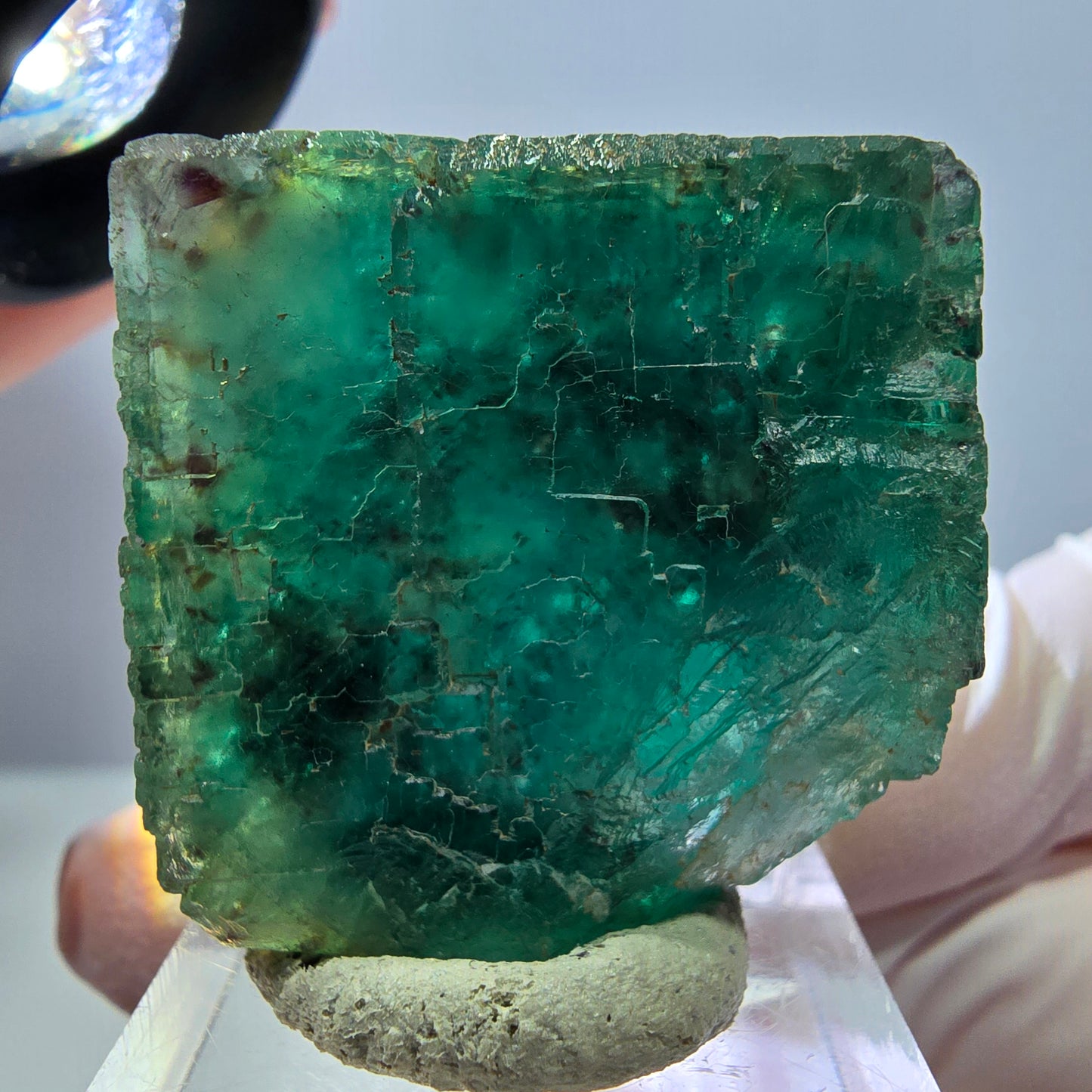 Klarer Phantom Fluorit Würfel parkettiert, grün Okorusu, Namibia 31*30*20mm