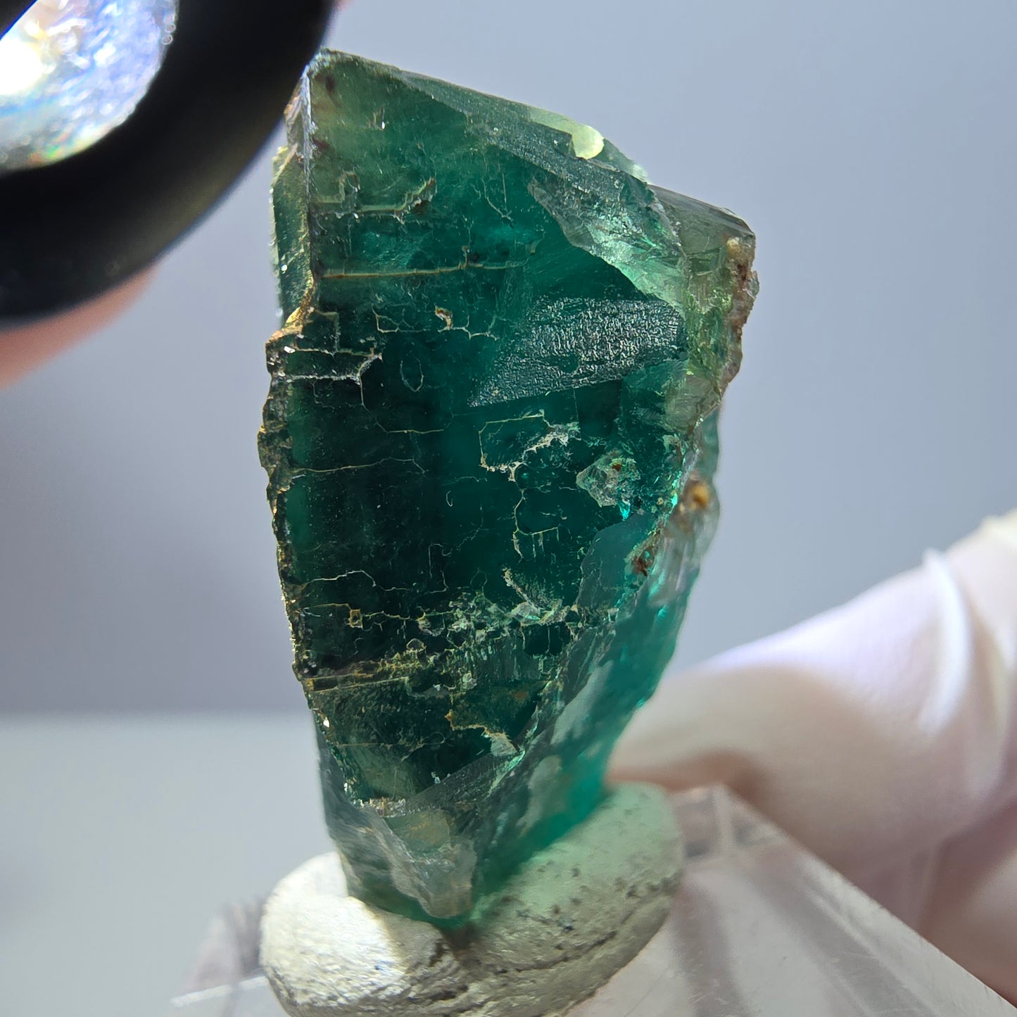Klarer Phantom Fluorit Würfel parkettiert, grün Okorusu, Namibia 31*30*20mm