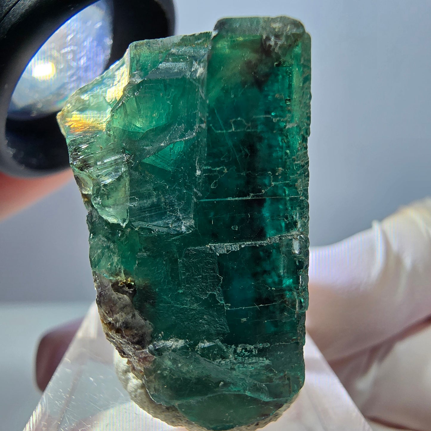 Klarer Phantom Fluorit Würfel parkettiert, grün Okorusu, Namibia 31*30*20mm