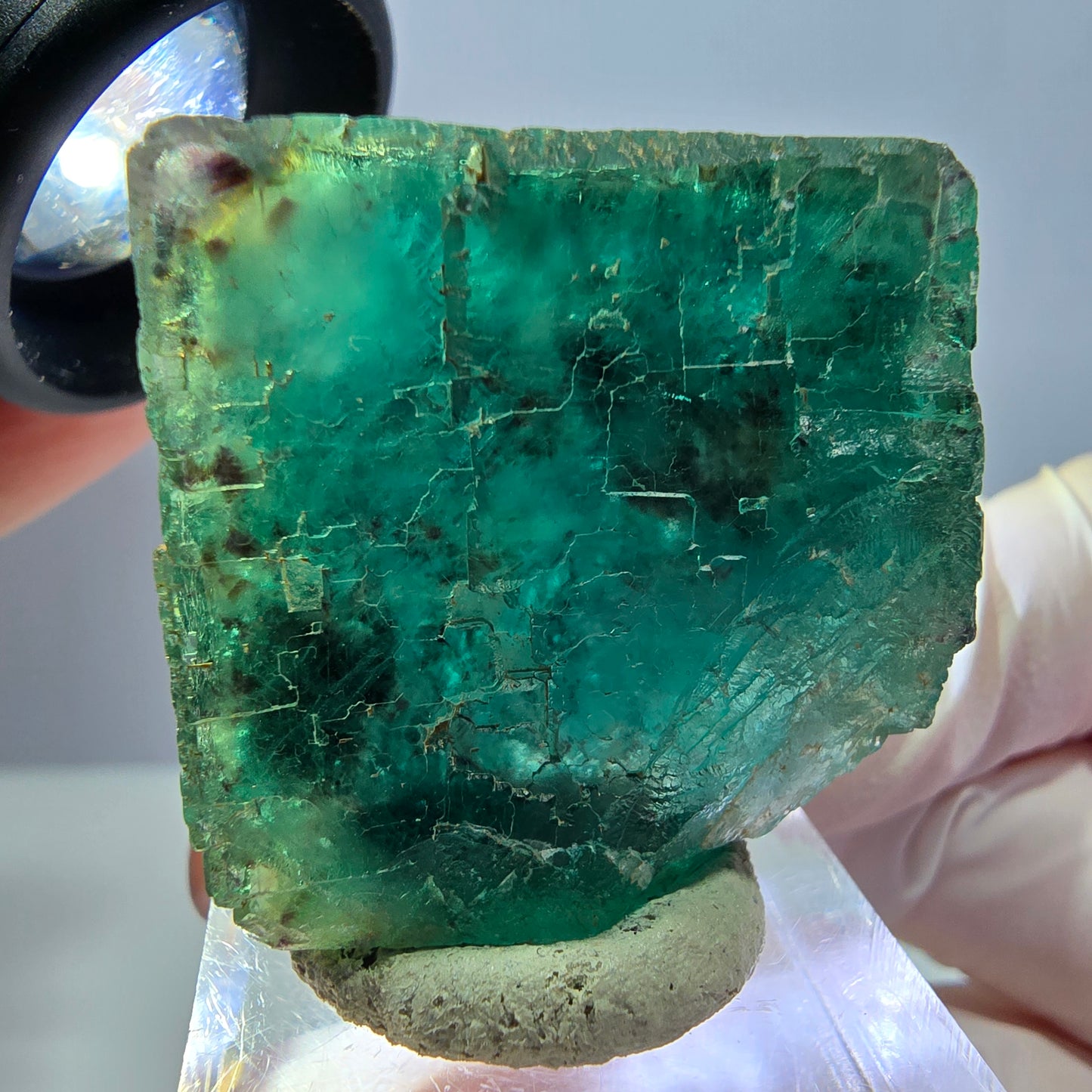 Klarer Phantom Fluorit Würfel parkettiert, grün Okorusu, Namibia 31*30*20mm
