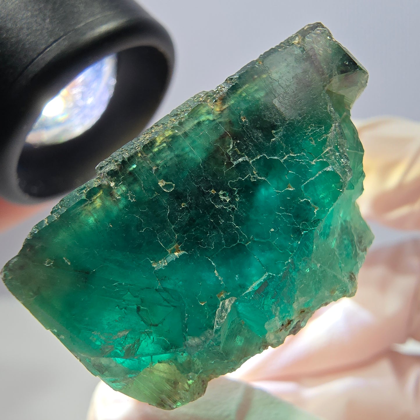 Klarer Phantom Fluorit Würfel parkettiert, grün Okorusu, Namibia 31*30*20mm