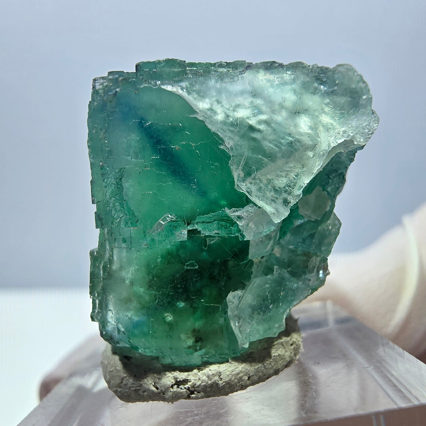 Klarer Phantom Fluorit Würfel parkettiert, grün Okorusu, Namibia 23*22*20mm