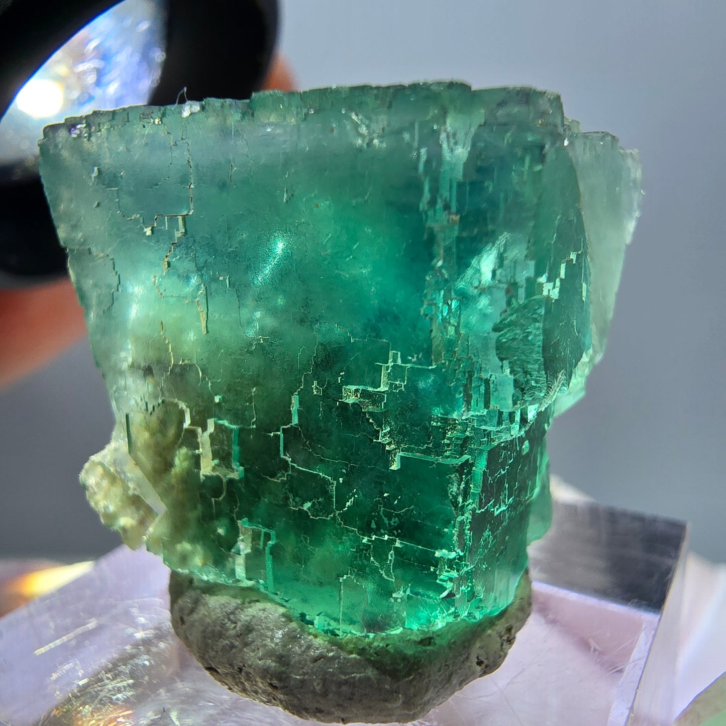 Klarer Phantom Fluorit Würfel parkettiert, grün Okorusu, Namibia 23*22*20mm