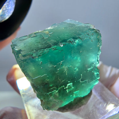 Klarer Phantom Fluorit Würfel parkettiert, grün Okorusu, Namibia 23*22*20mm