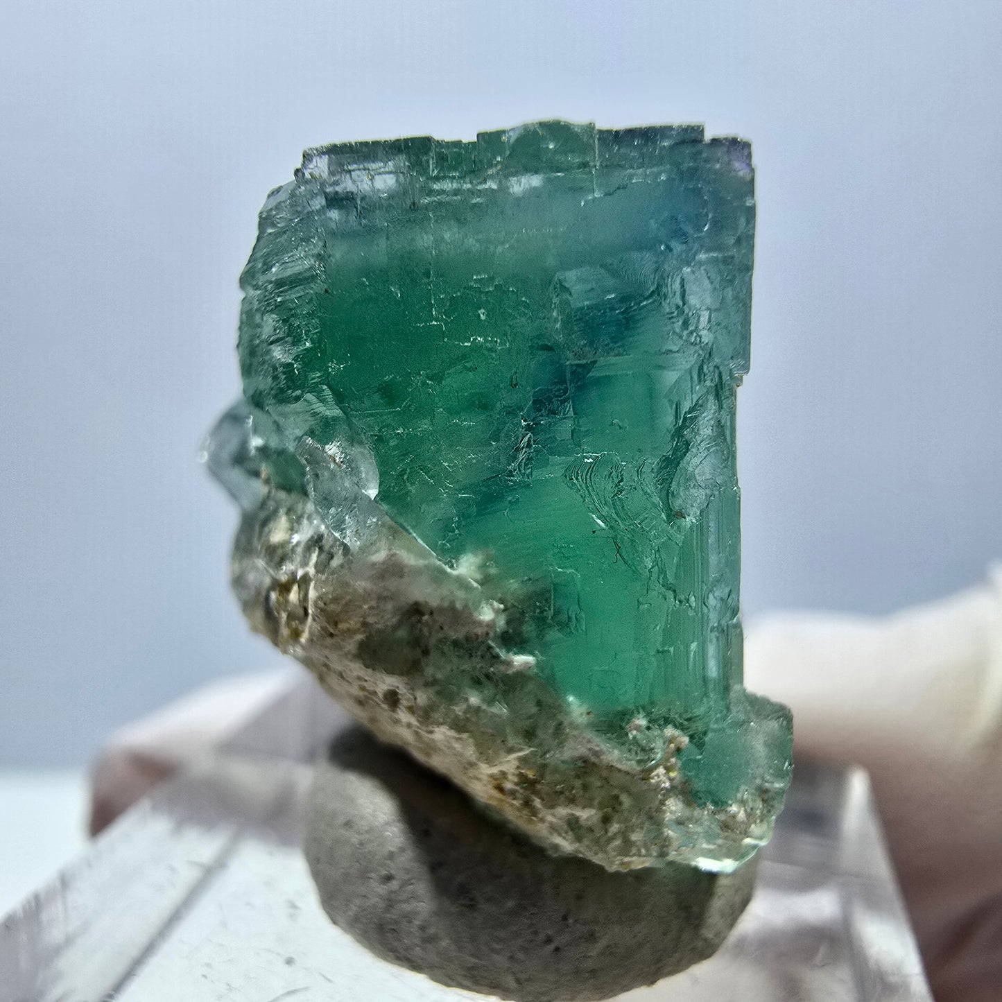 Klarer Phantom Fluorit Würfel parkettiert, grün Okorusu, Namibia 23*22*20mm