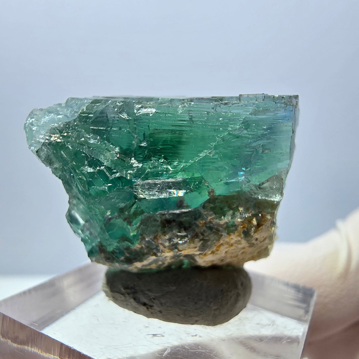 Klarer Phantom Fluorit Würfel parkettiert, grün Okorusu, Namibia 23*22*20mm