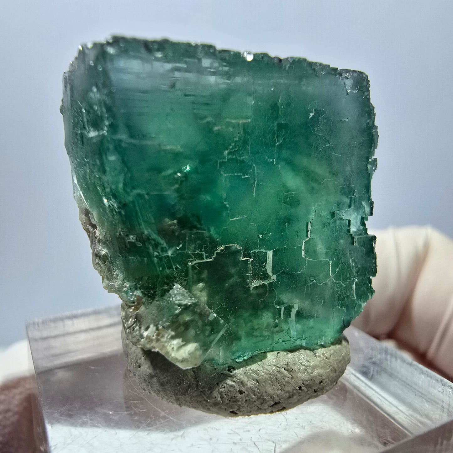 Klarer Phantom Fluorit Würfel parkettiert, grün Okorusu, Namibia 23*22*20mm