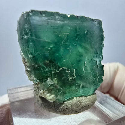 Klarer Phantom Fluorit Würfel parkettiert, grün Okorusu, Namibia 23*22*20mm