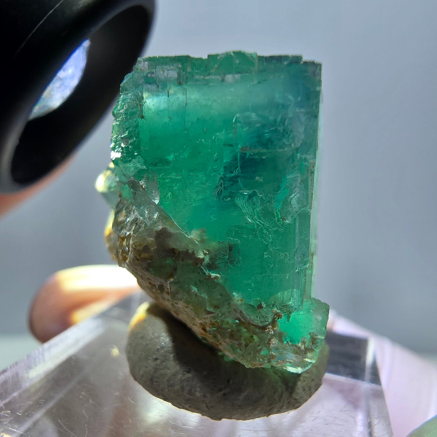 Klarer Phantom Fluorit Würfel parkettiert, grün Okorusu, Namibia 23*22*20mm