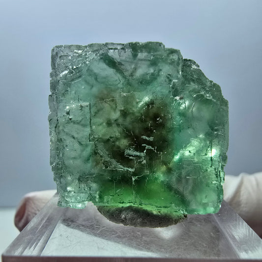 Klarer Phantom Fluorit Würfel parkettiert, grün Okorusu, Namibia 25*23*16mm