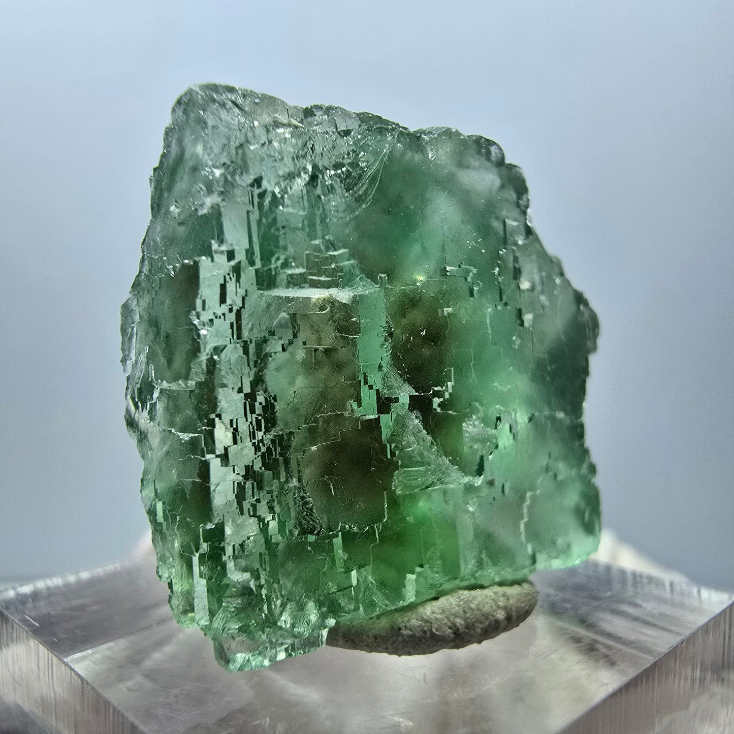 Klarer Phantom Fluorit Würfel parkettiert, grün Okorusu, Namibia 25*23*16mm