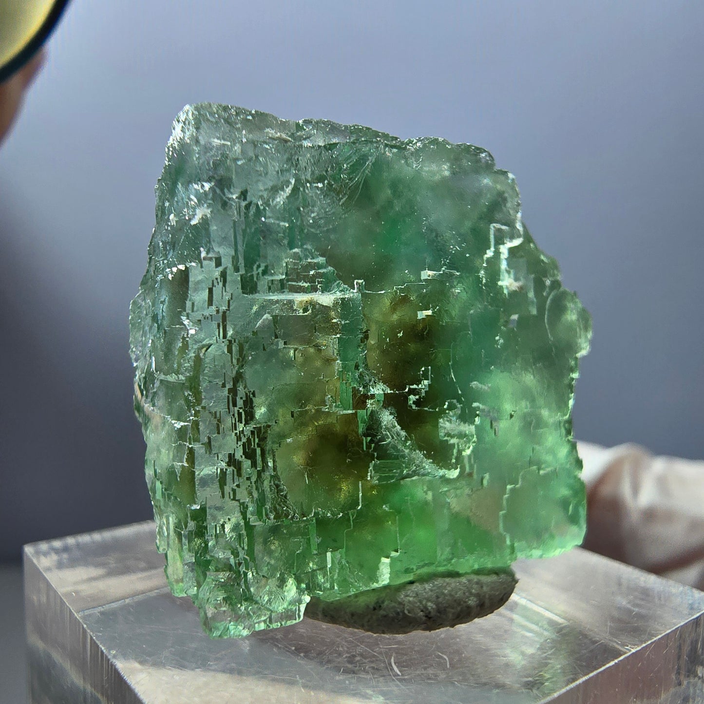 Klarer Phantom Fluorit Würfel parkettiert, grün Okorusu, Namibia 25*23*16mm