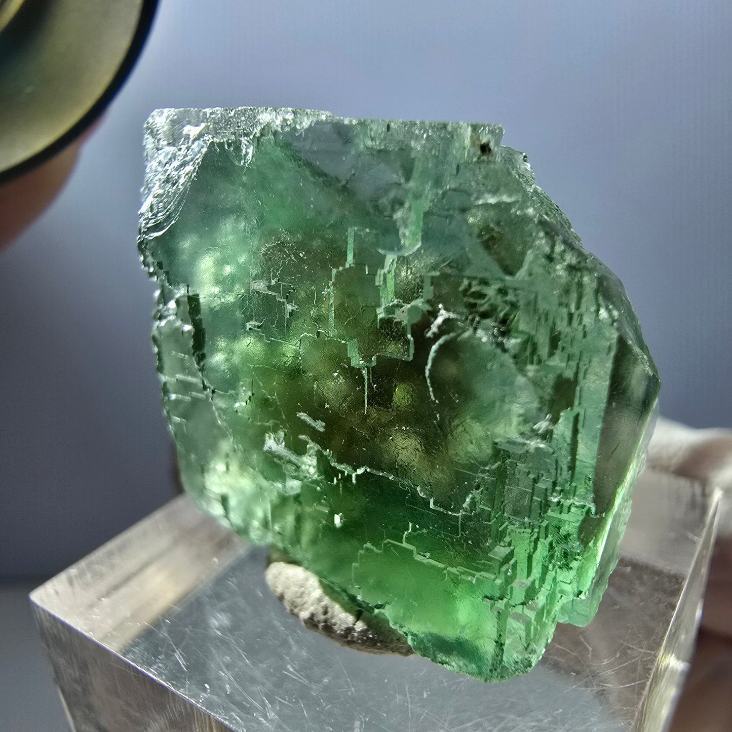 Klarer Phantom Fluorit Würfel parkettiert, grün Okorusu, Namibia 25*23*16mm