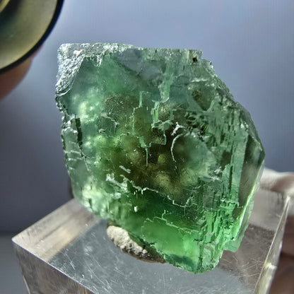 Klarer Phantom Fluorit Würfel parkettiert, grün Okorusu, Namibia 25*23*16mm
