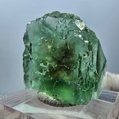 Klarer Phantom Fluorit Würfel parkettiert, grün Okorusu, Namibia 25*23*16mm