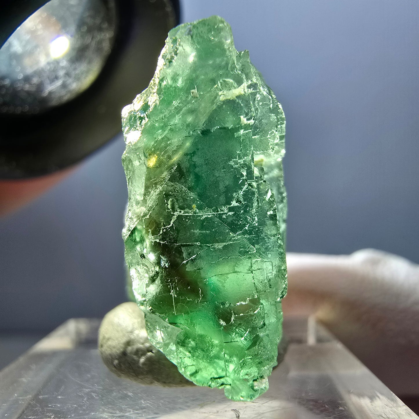 Klarer Phantom Fluorit Würfel parkettiert, grün Okorusu, Namibia 25*23*16mm