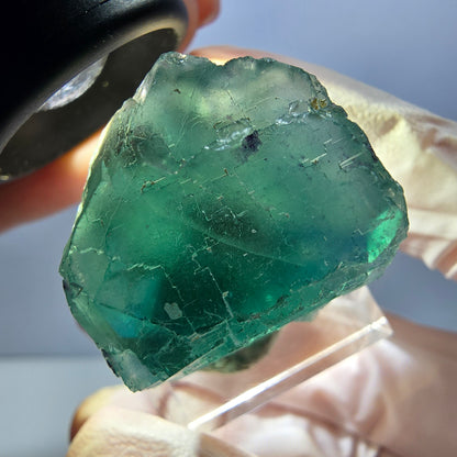 Klarer Phantom Fluorit Würfel parkettiert, grün Okorusu, Namibia 27*25*23mm