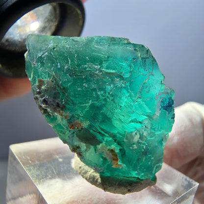 Klarer Phantom Fluorit Würfel parkettiert, grün Okorusu, Namibia 27*25*23mm