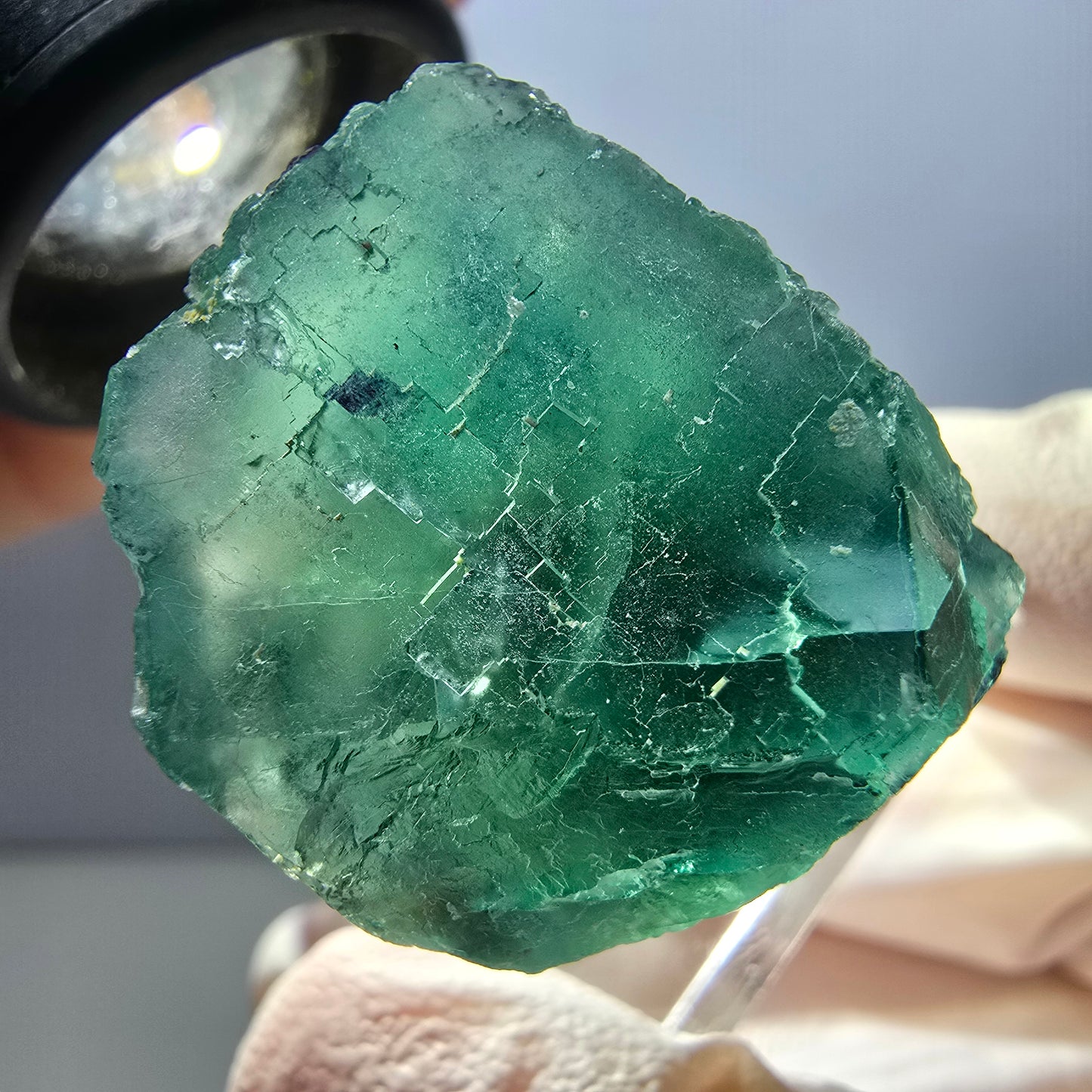 Klarer Phantom Fluorit Würfel parkettiert, grün Okorusu, Namibia 27*25*23mm