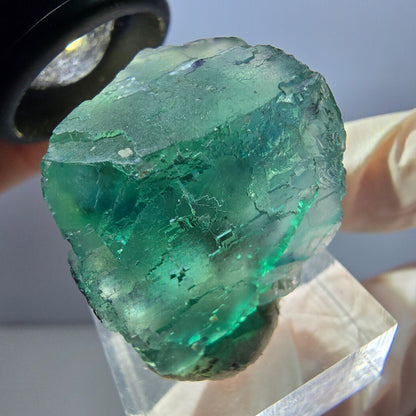 Klarer Phantom Fluorit Würfel parkettiert, grün Okorusu, Namibia 27*25*23mm