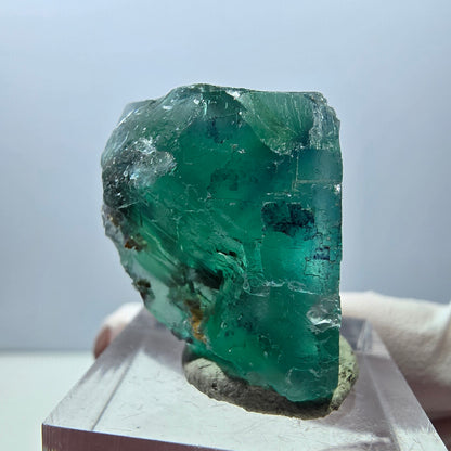 Klarer Phantom Fluorit Würfel parkettiert, grün Okorusu, Namibia 27*25*23mm