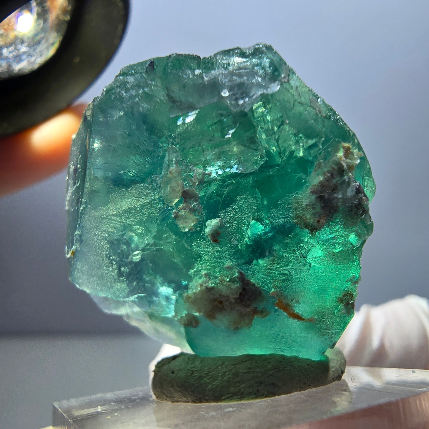 Klarer Phantom Fluorit Würfel parkettiert, grün Okorusu, Namibia 27*25*23mm