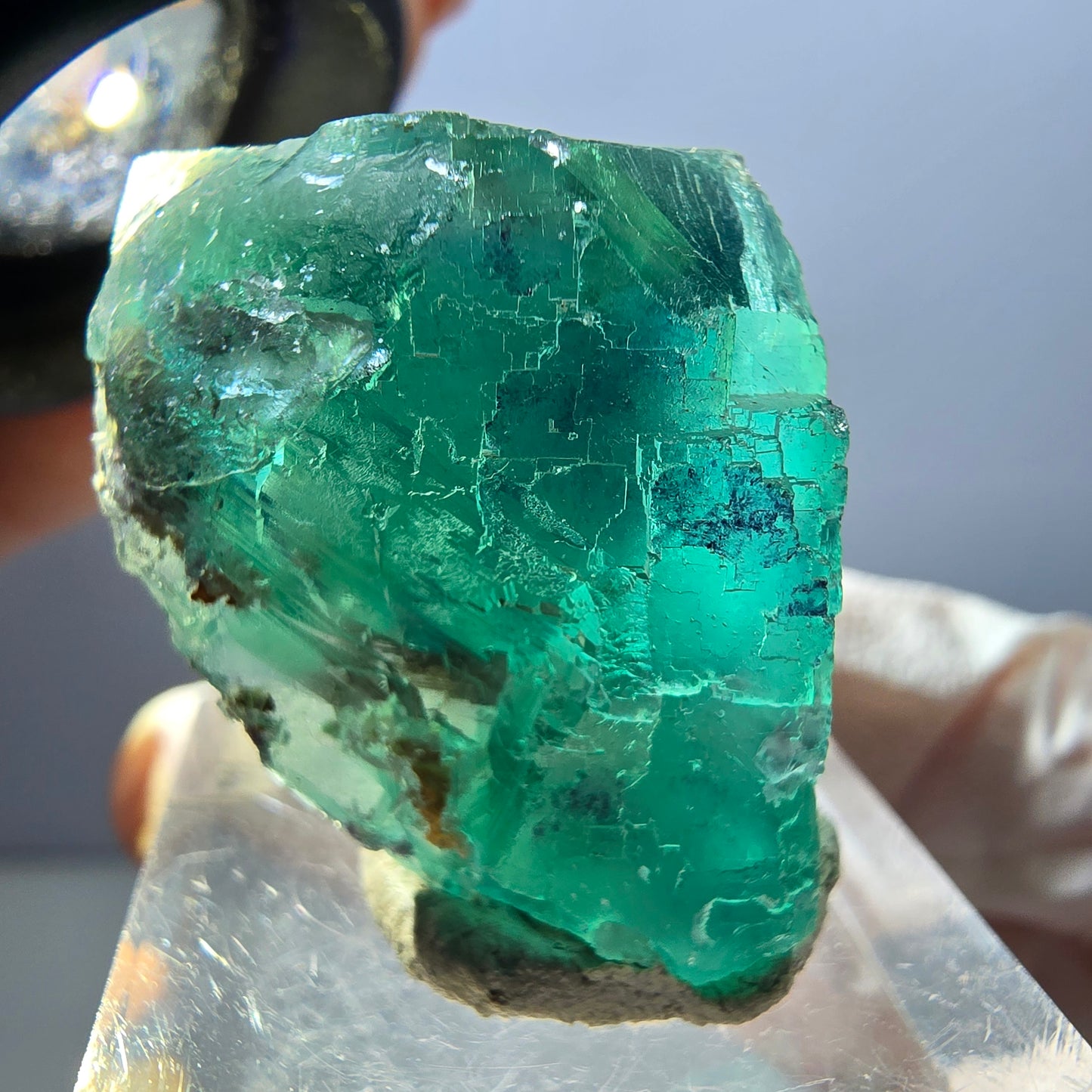 Klarer Phantom Fluorit Würfel parkettiert, grün Okorusu, Namibia 27*25*23mm