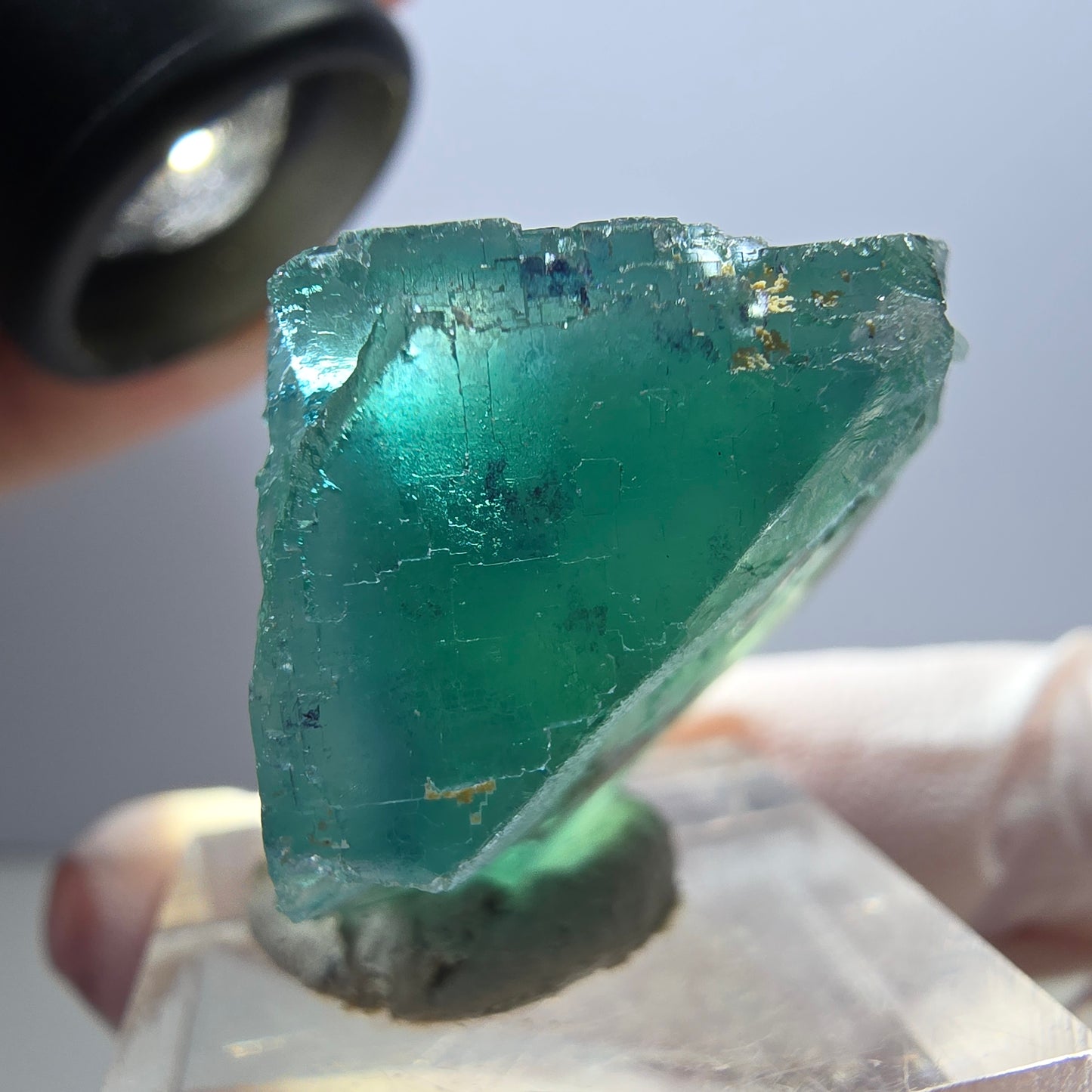 Klarer Phantom Fluorit Würfel parkettiert, grün Okorusu, Namibia 27*25*23mm